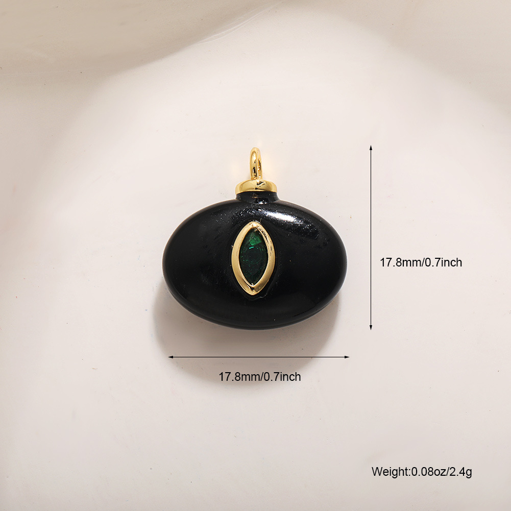 43:black agate with rhinestone