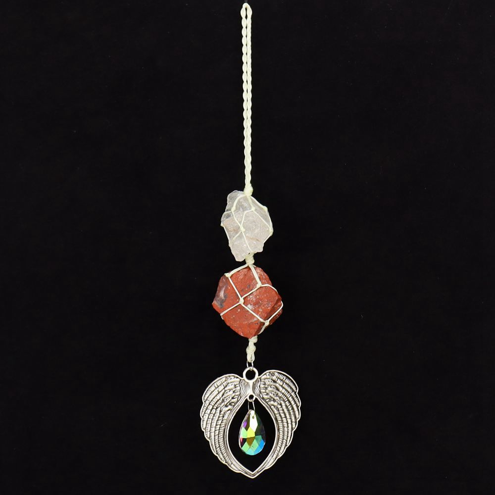 4:white crystal red stone