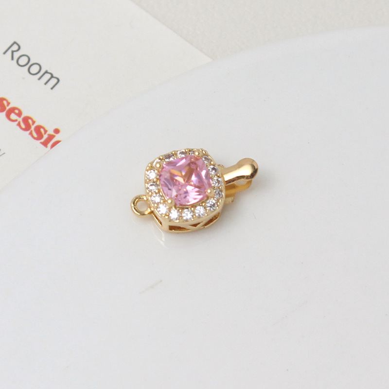 7:07#Pink square-9*15mm