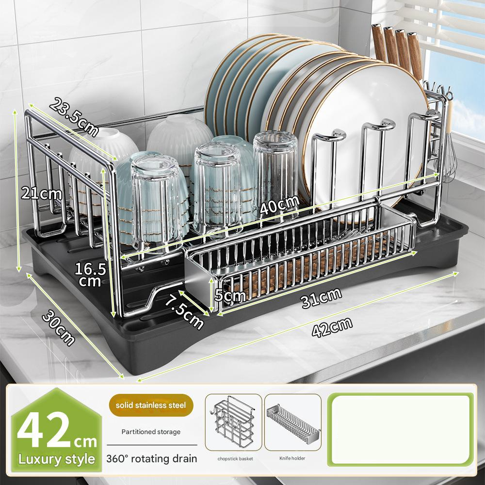 42cm with Dish rack - main rack - knife rack - chopstick basket
