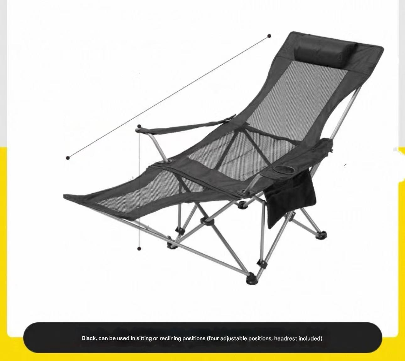 Mesh four-level with leg rest black