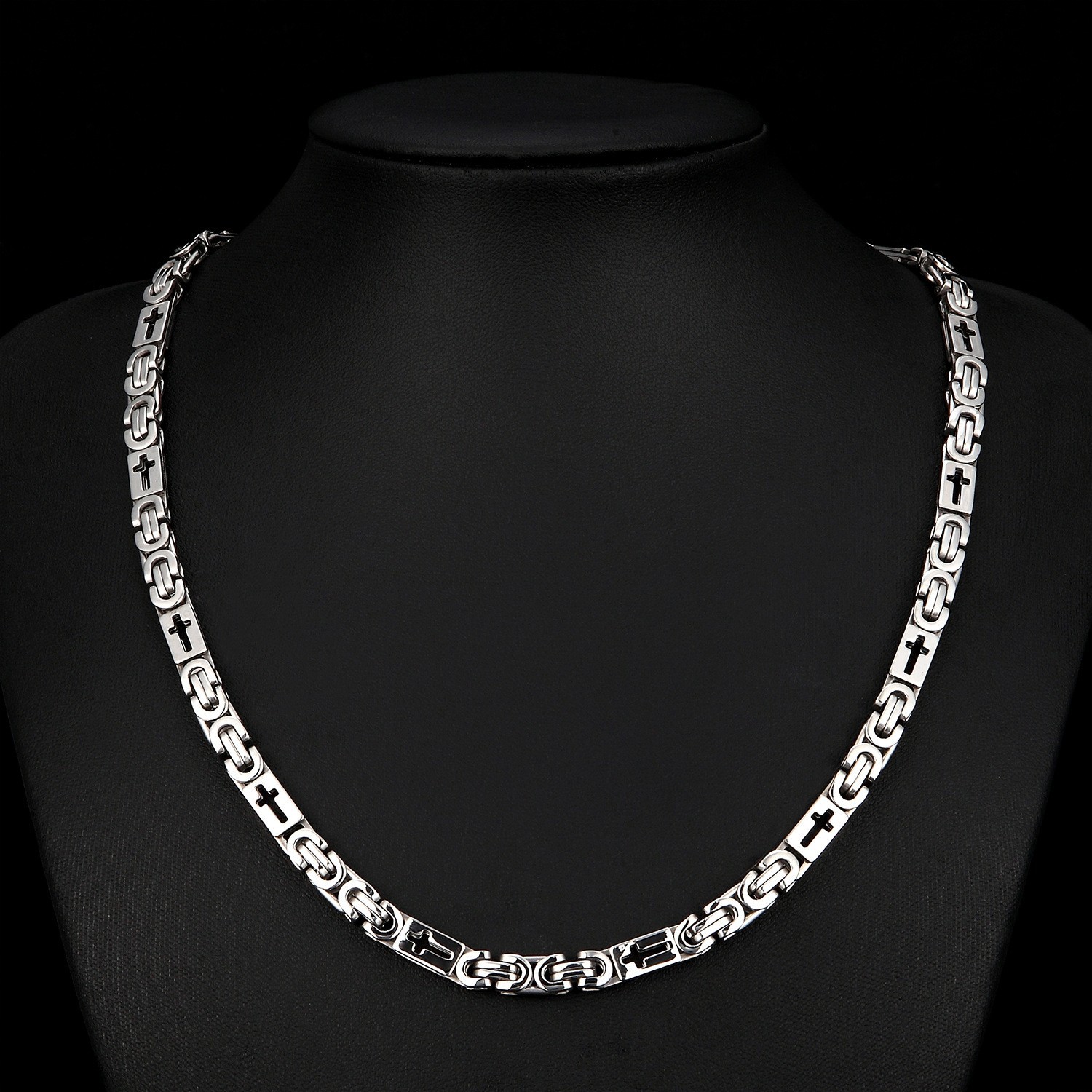 Steel color necklace 6mm*60cm