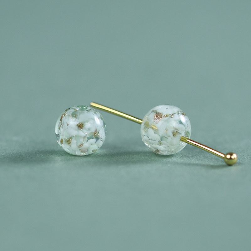 1:Rock sugar flower glass beads [light green]