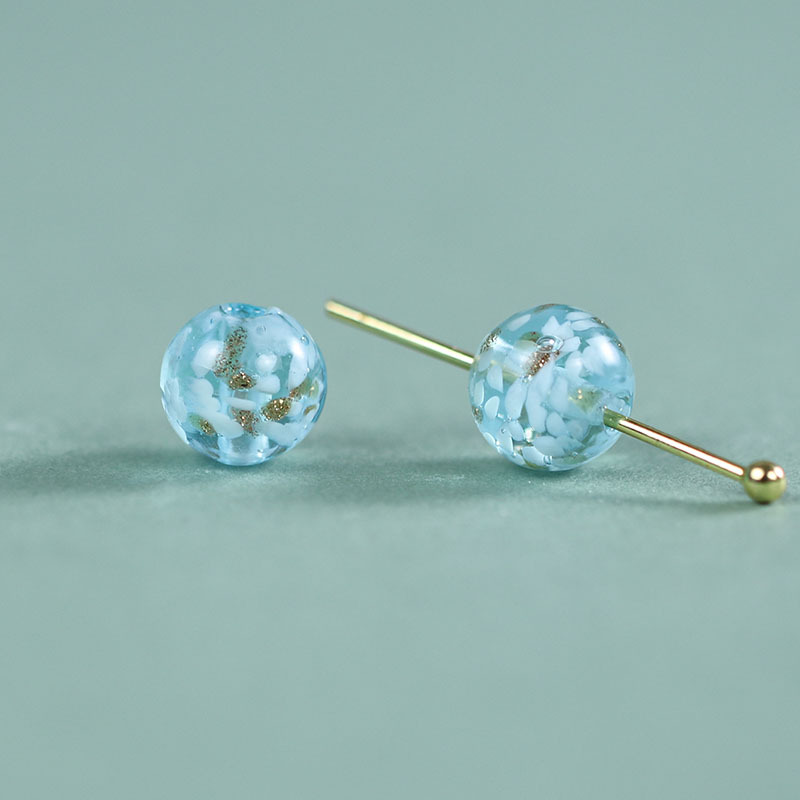 2:Rock sugar flower glass beads [light blue]