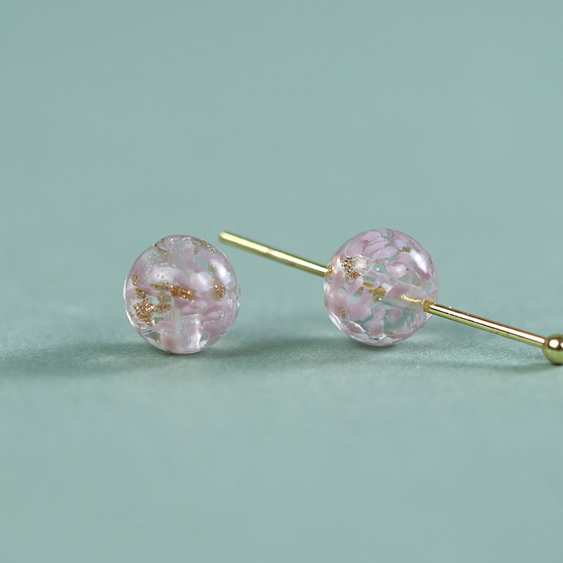 4:Rock sugar flower glass beads [purple]