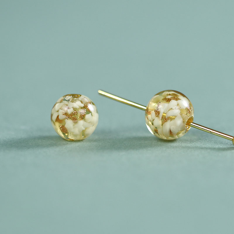 5:Rock sugar flower colored glass beads [golden]