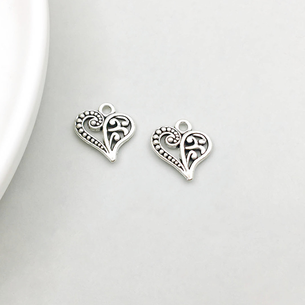 10:1 Ancient Silver Peach heart 13*12mm-0.8g-13340