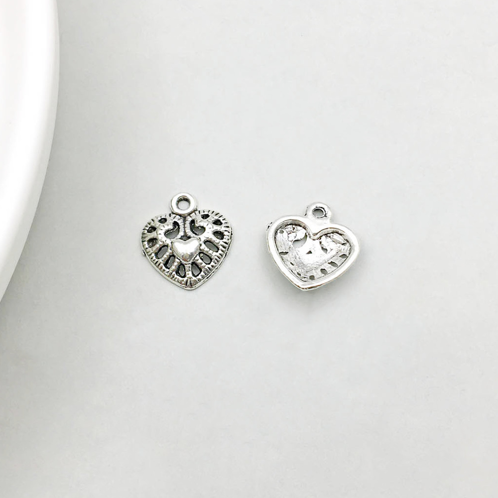 13:1 Ancient silver heart 10*11mm-0.5g-13343