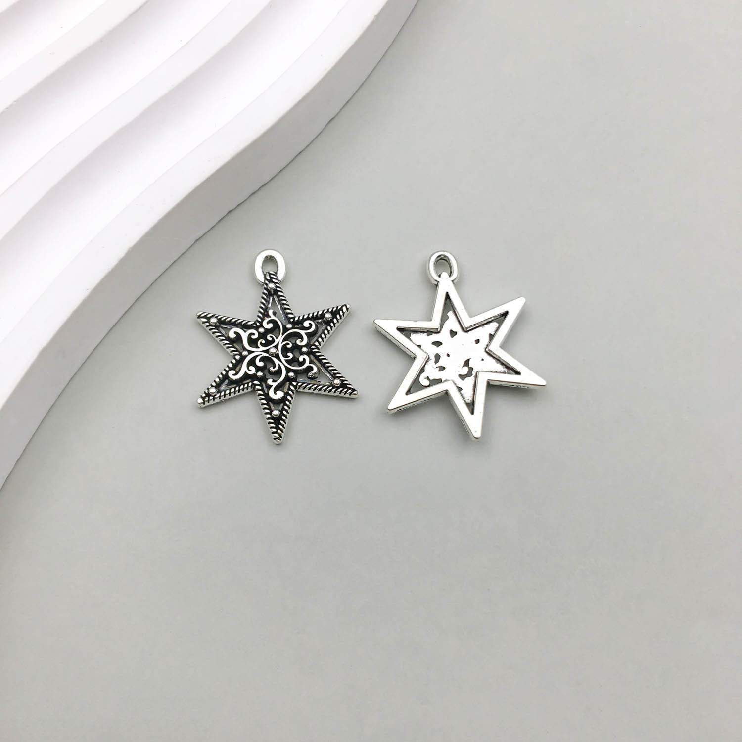 21:1 Ancient silver star 19*25mm-1.4g-13866