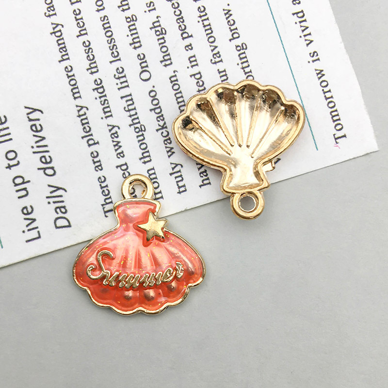 21:1 pink oil drop shell pendant 16*17mm-1.3g-14920