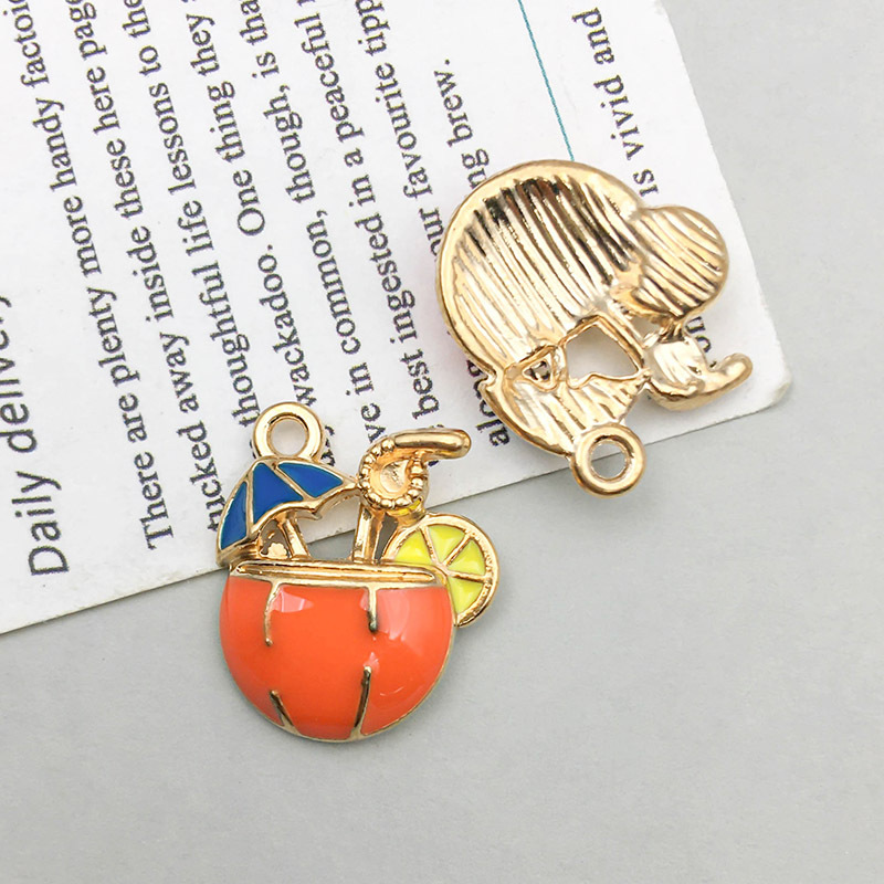 23:1 orange-yellow oil drop coconut juice pendant 15*18mm-1.9g-14961