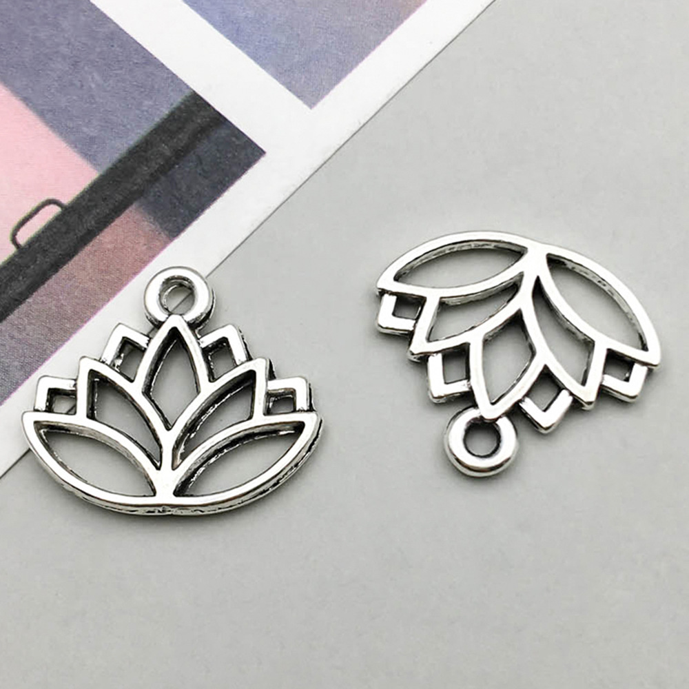 6:1 ancient silver hollow yoga lotus 14*16mm-0.8g-9050
