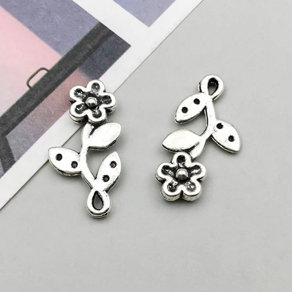 13:1 ancient silver flower 10*20mm-0.6g-10405