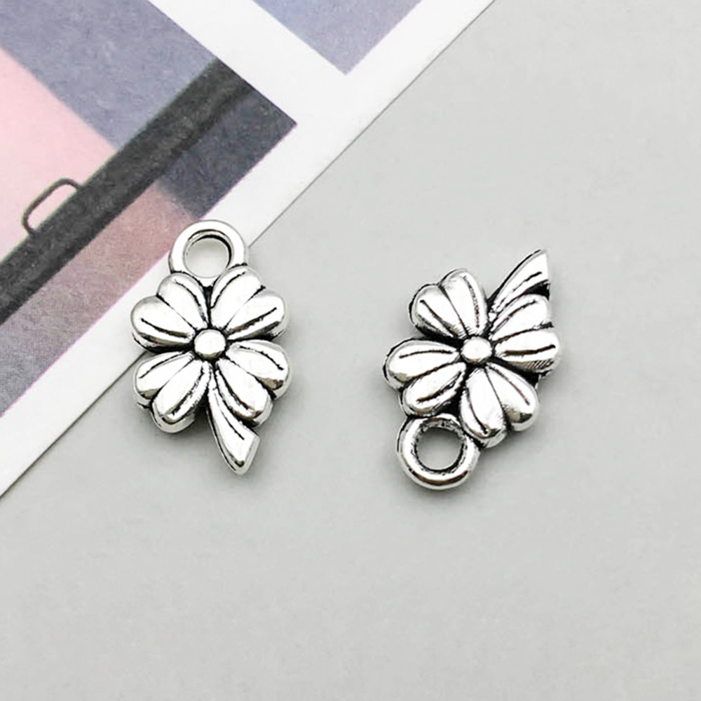 15:1 ancient silver flower four-leaf clover 9*13mm-0.8g-10410