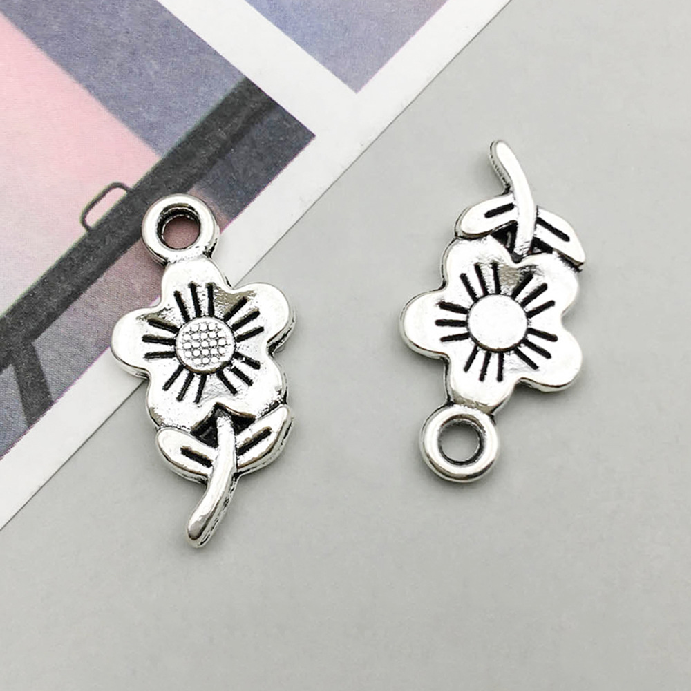 17:1 ancient silver sunflower 12*22mm-1.1g-10413