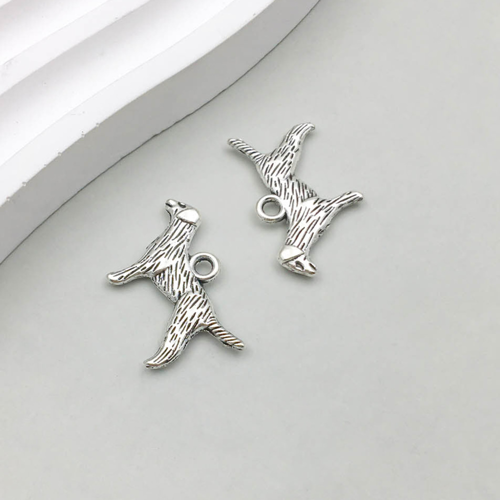 17:1 ancient silver animal dog 23*17mm-1.5g-11299