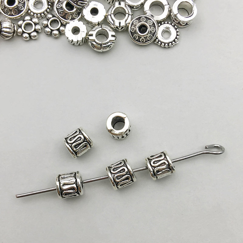 4:1 ancient silver special-shaped spacer bead 5*5mm hole 2mm-0.4g-16344