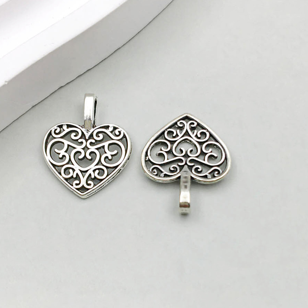 4:1 ancient silver heart 15*16mm-0.7g-6297