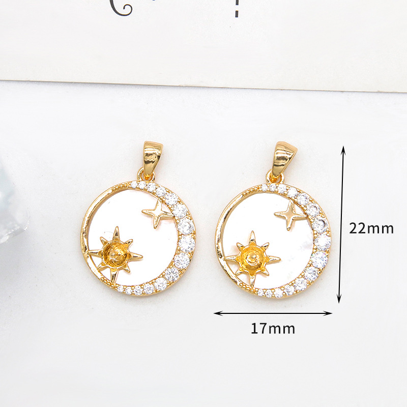 3:Style 3 white shell round Diamond Moon