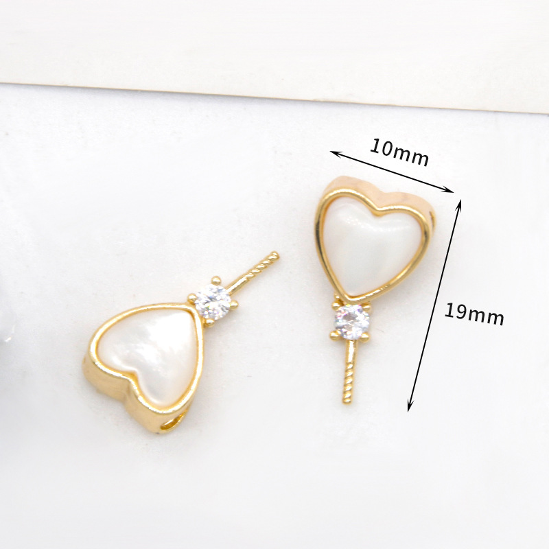 10:Style 12 White Shell Love Pendant Empty Pendant