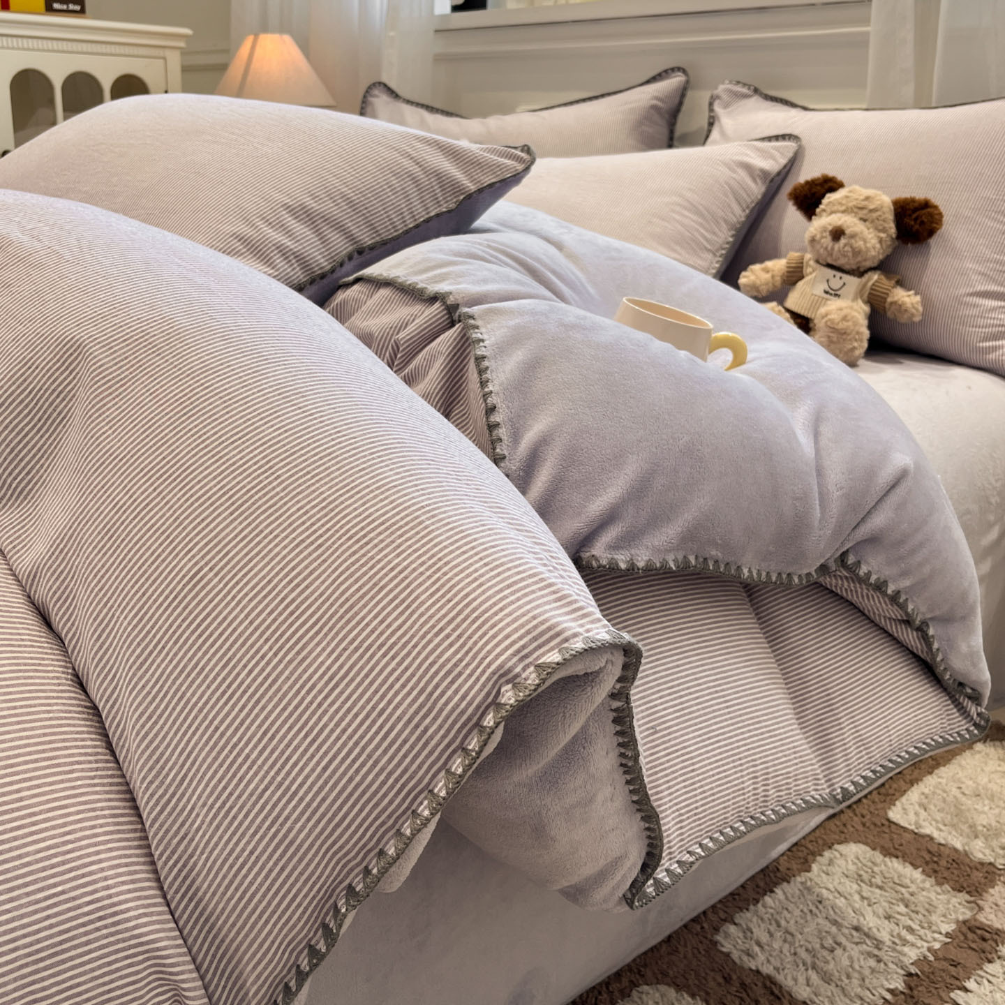 Cotton velvet light sandalwood gray y