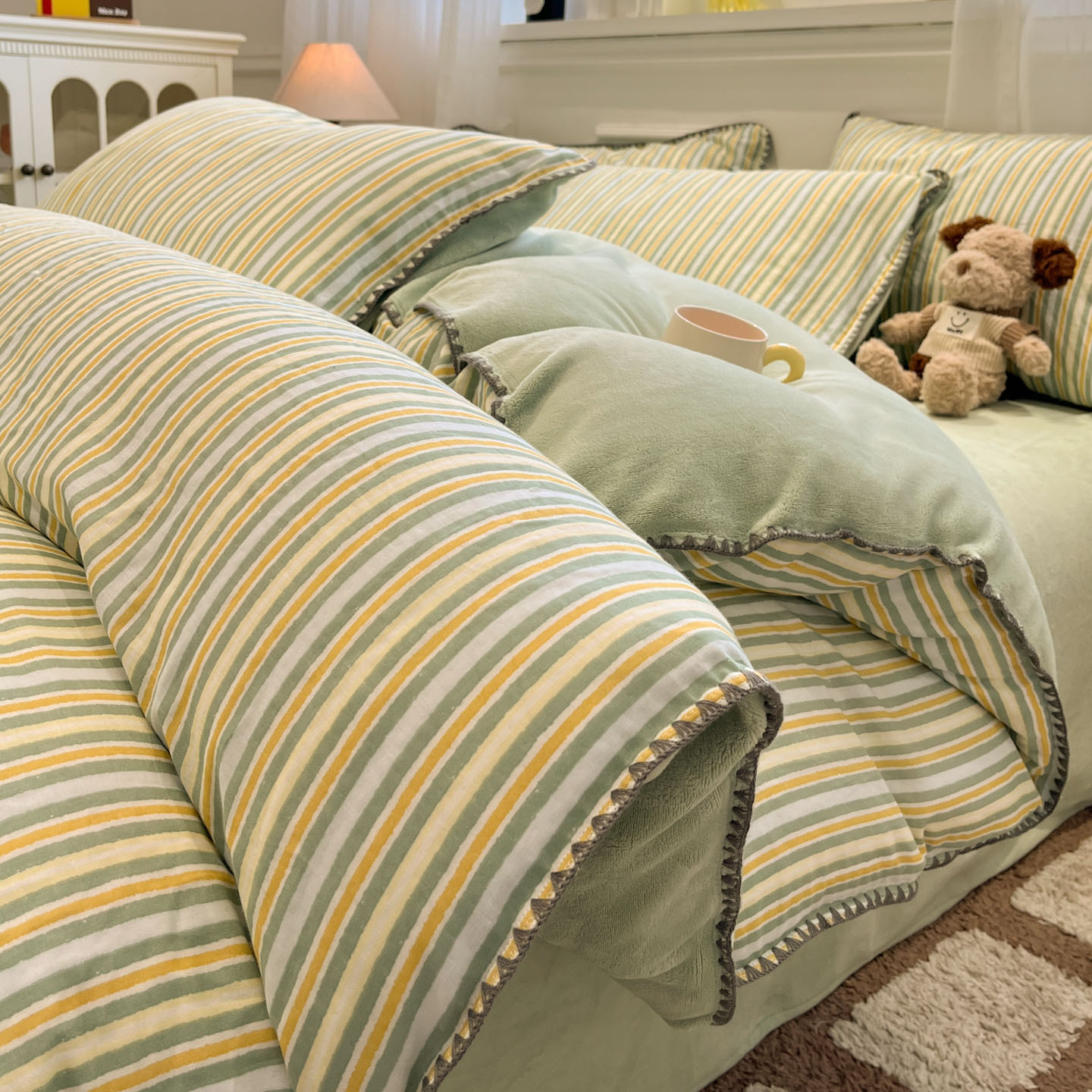 Cotton velvet warm moxa green ly