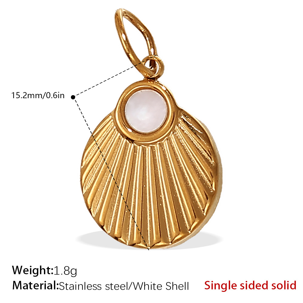 7:Pj301weg white shell solid gold pendant