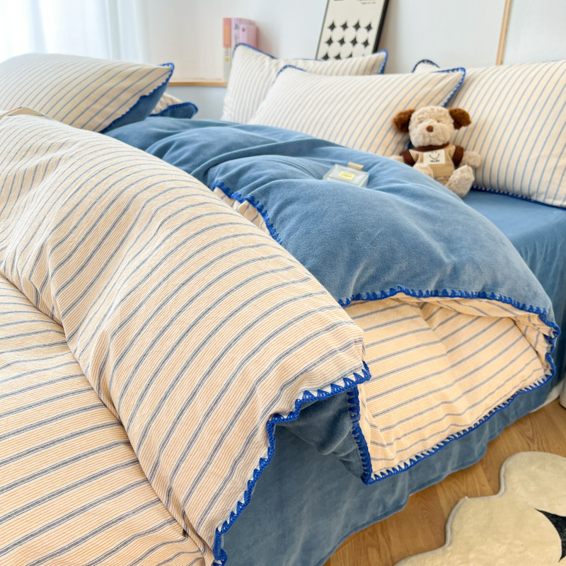 Cotton velvet-star blue