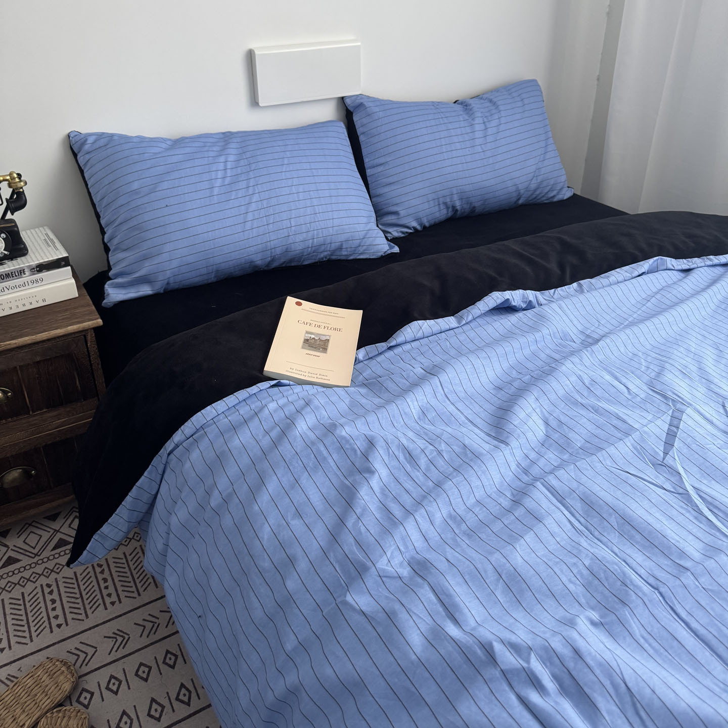 Cotton velvet blue fine black corduroy black mjj