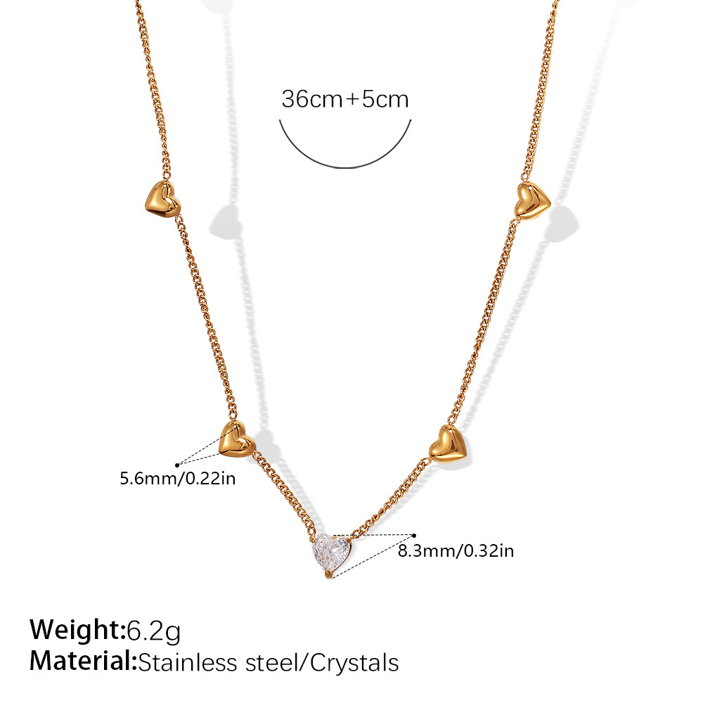 2:Xl425weg white stone gold necklace