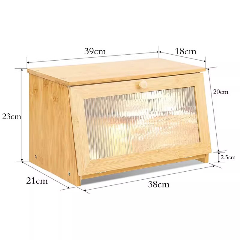 Natural color trapezoidal bread box
