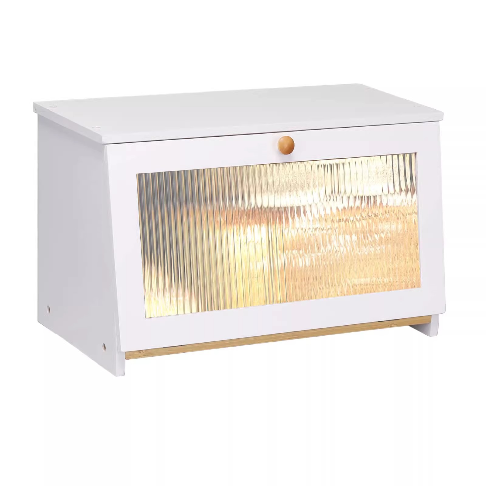 White trapezoidal bread box