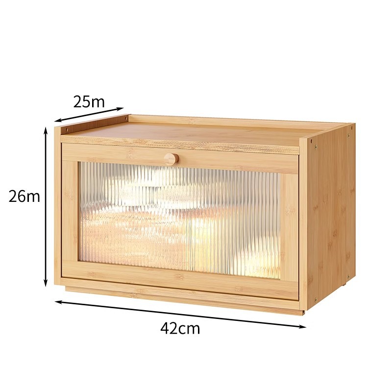 Natural rectangular bread box