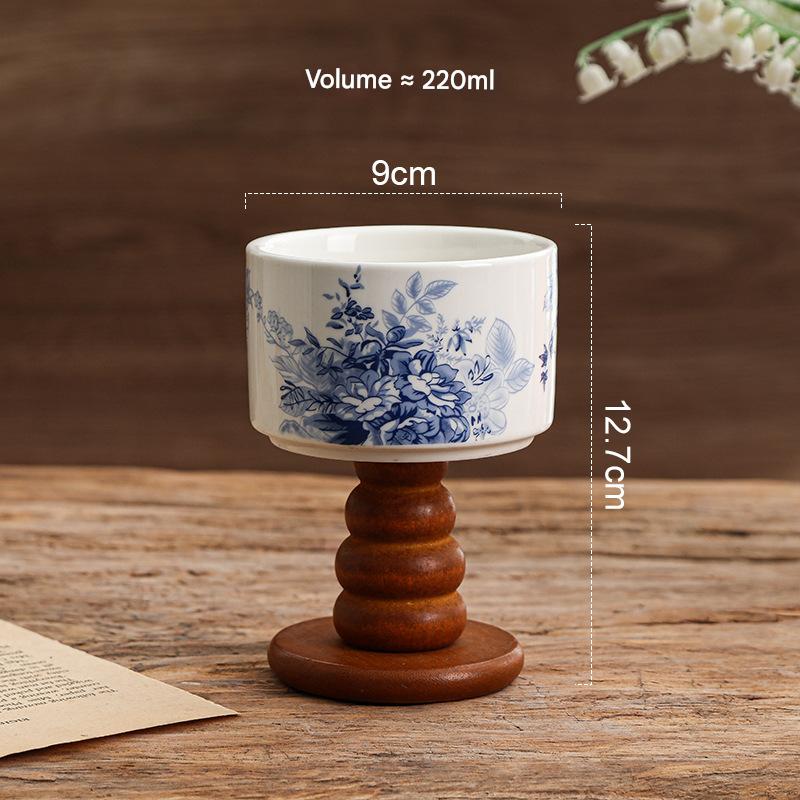 Chinese flower-stacked circle wooden legs (brown)