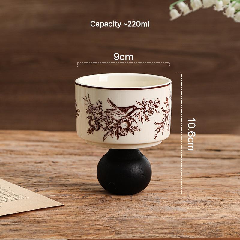 French flower and bird-ball wooden legs (black)
