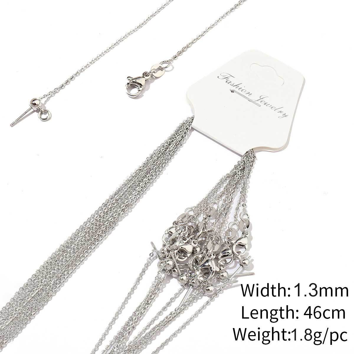 1:A51-gold plated-copper flat cross chain 1.3mm-46cm, wears color for 1 year