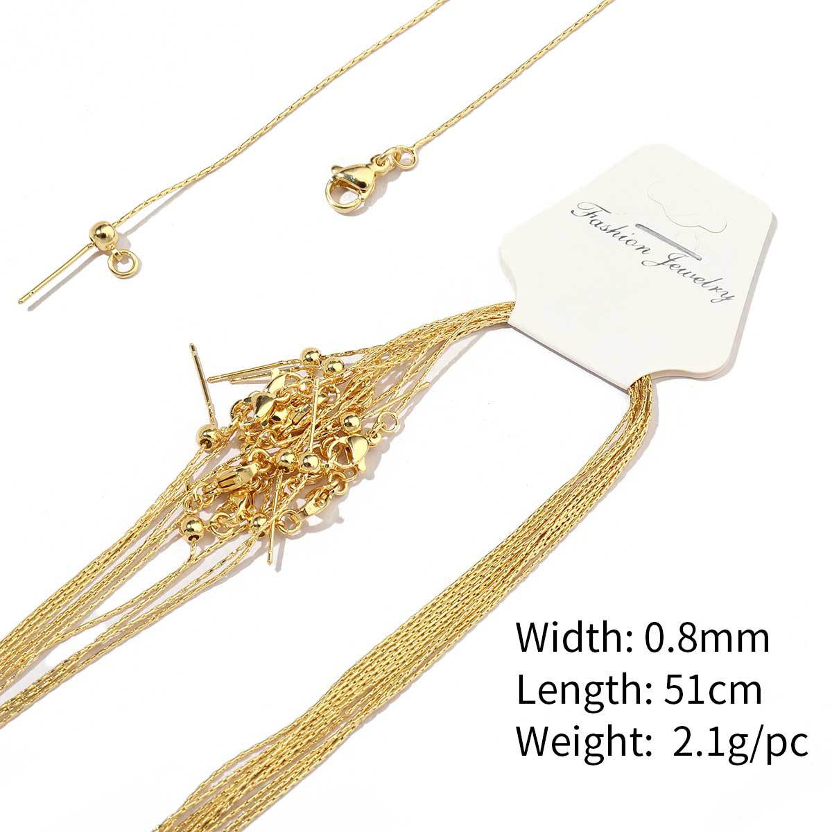 6:A53-18k real gold plated-copper hammer cross chain 0.8mm-51cm, wears color for 1 year