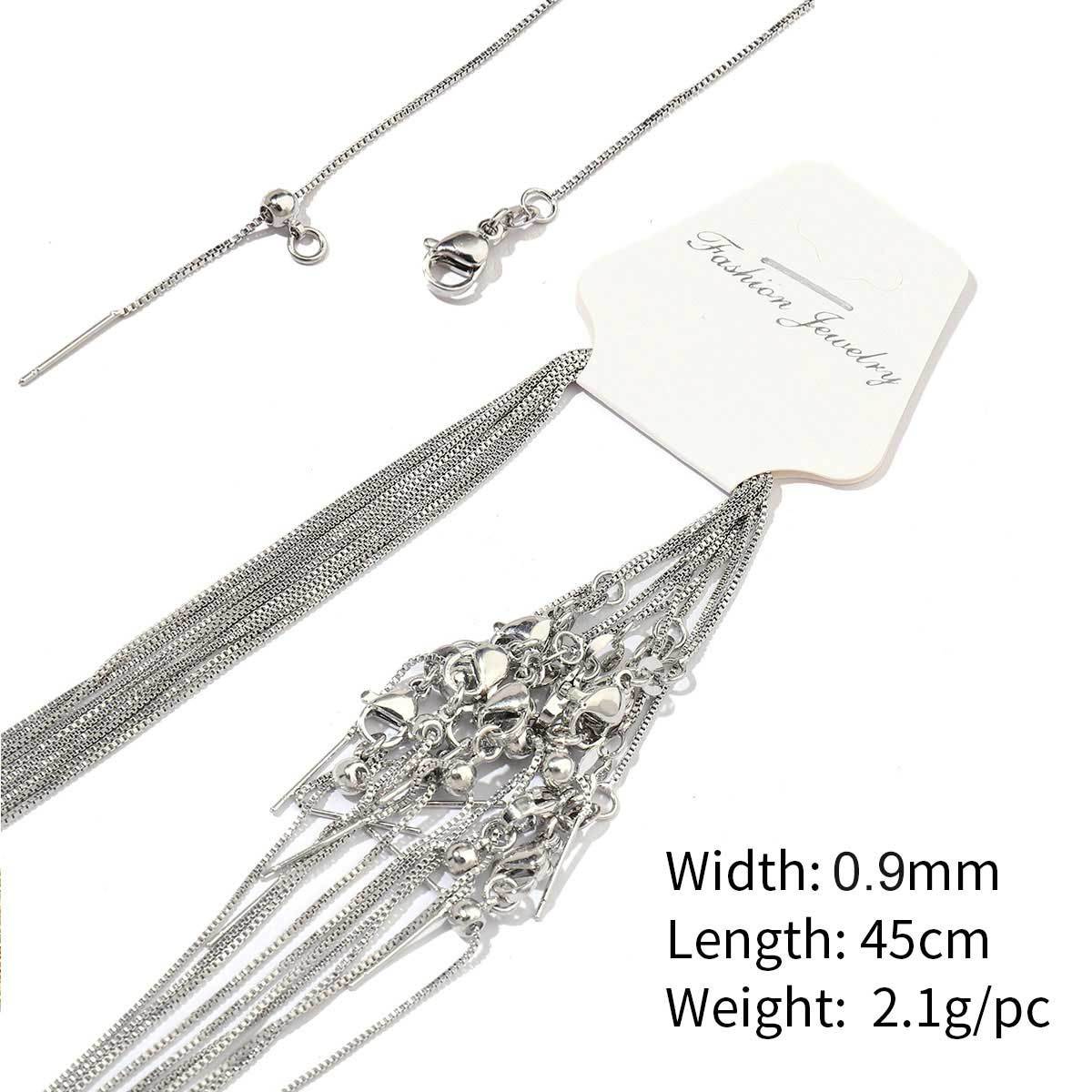 7:A54-gold plated-copper box chain 0.9mm-45cm, wears color for 1 year