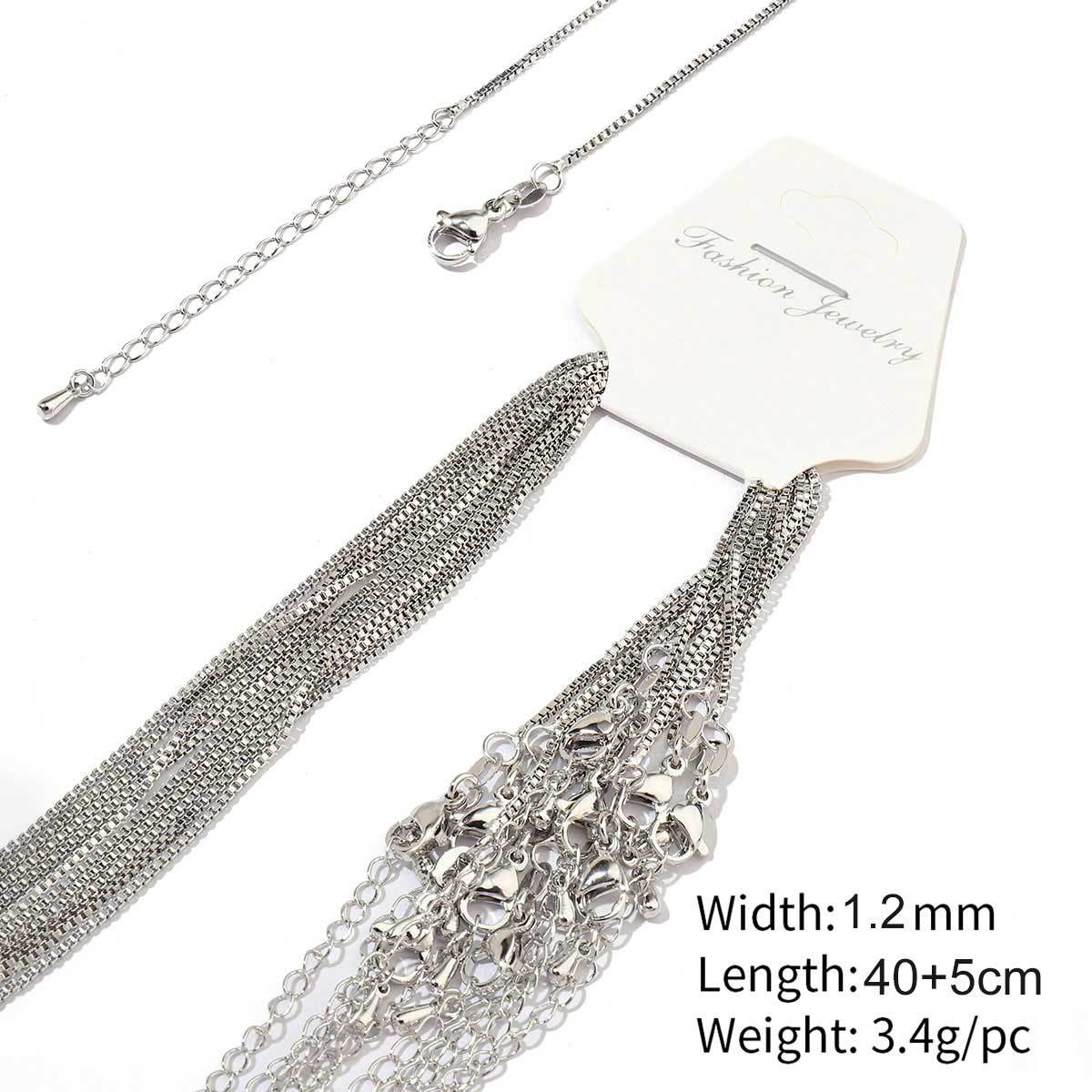 16:A58-gold plated-copper box chain 1.2mm-40 5cm, wears color for 1 year