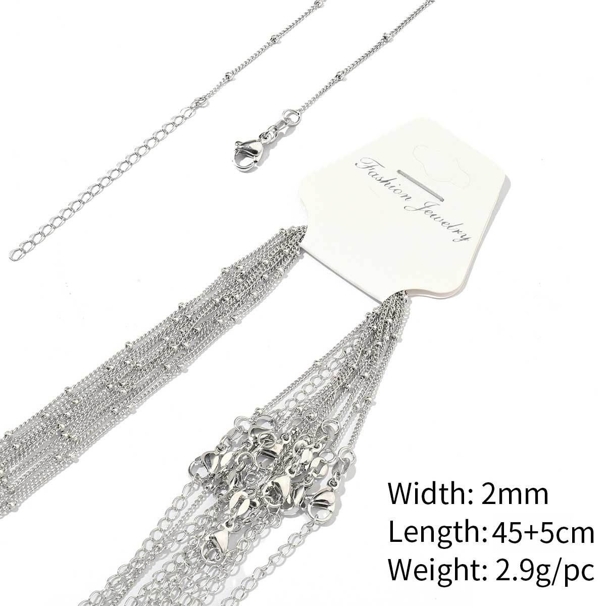 20:A60-gold plated-copper bead chain 2mm-45 5cm, wears color for 1 year