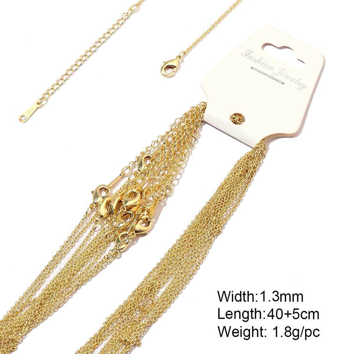 22:A61-14k real gold plated-copper o-shaped chain 1.3-40 5cm