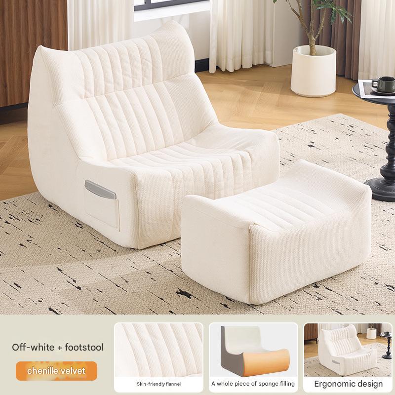 Off-white chenille with footrest