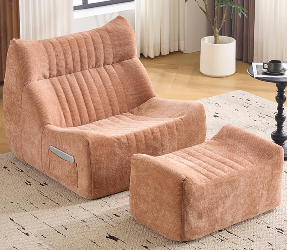 Pink chenille with footrest