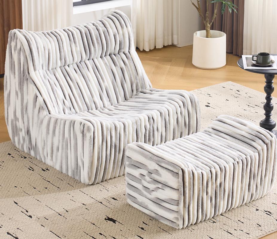 Leopard print thick striped chenille with footrest
