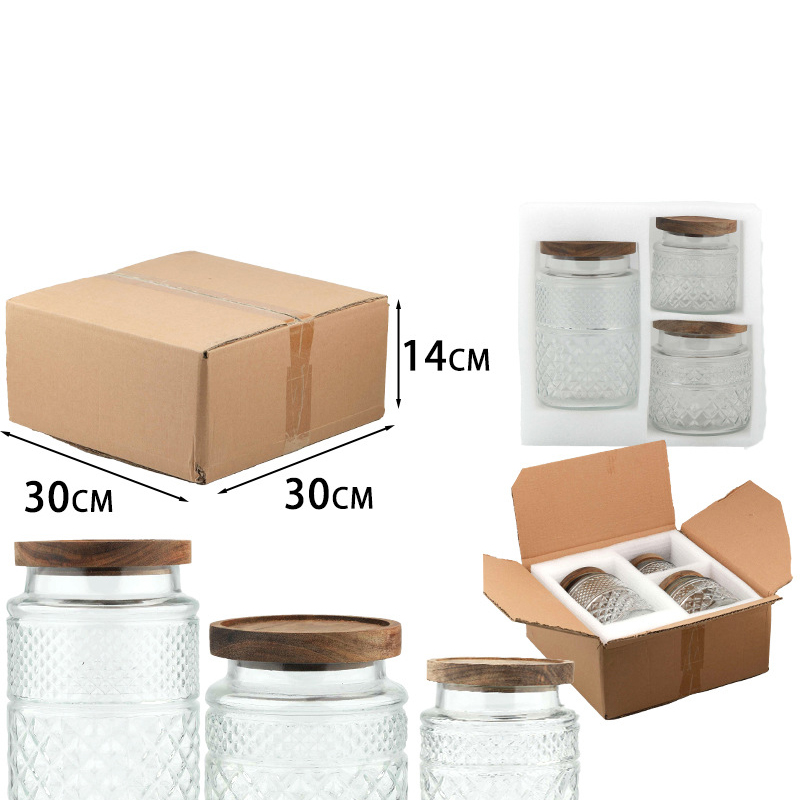 Round three-piece set [acacia wooden cover]