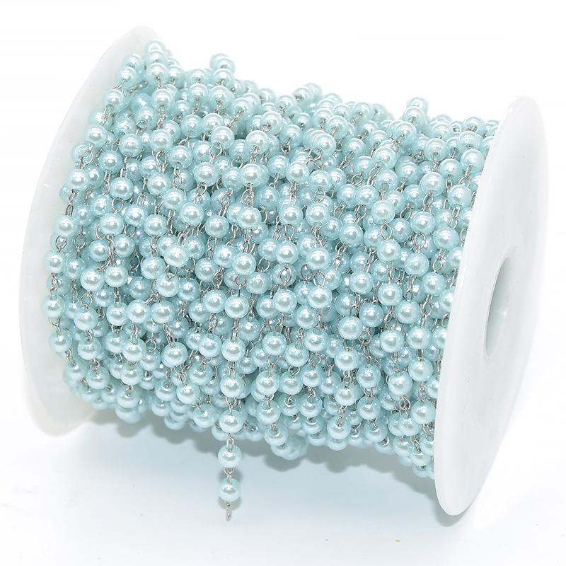 3:Blue beads-white k chain