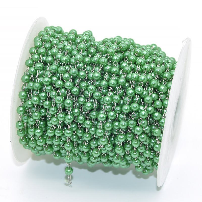 5:Green beads-white k chain