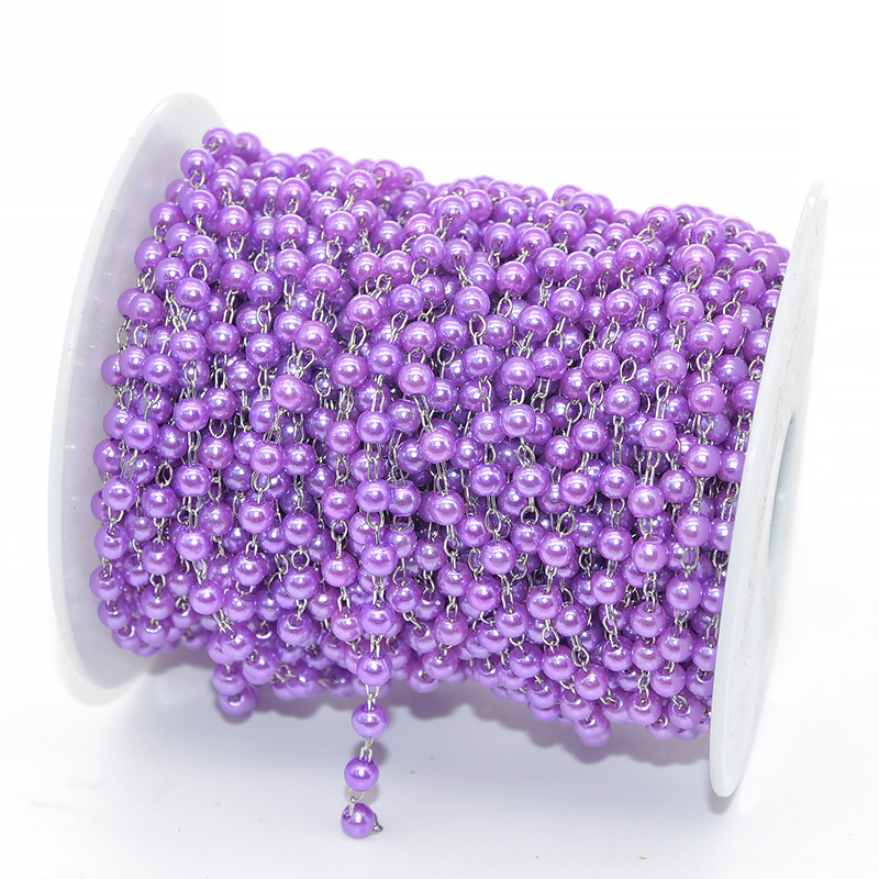 11:Purple beads-white k chain