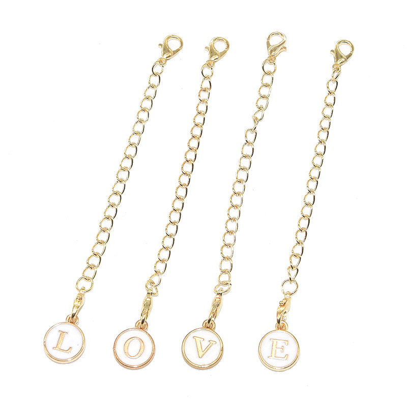 White alloy oil dripping letter pendant A