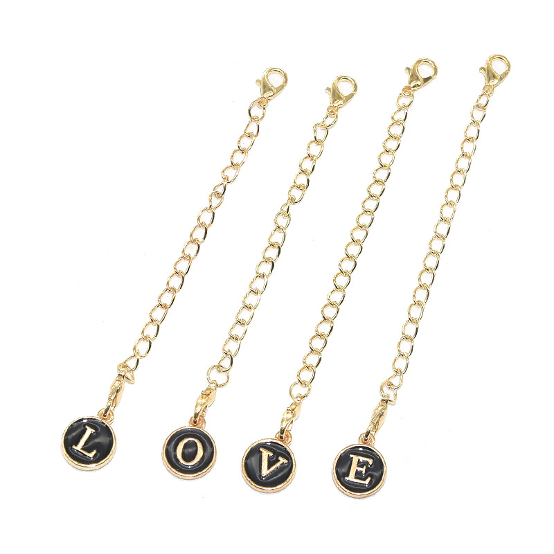 Black alloy oil dripping letter pendant A